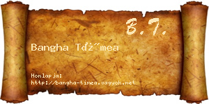 Bangha Tímea névjegykártya